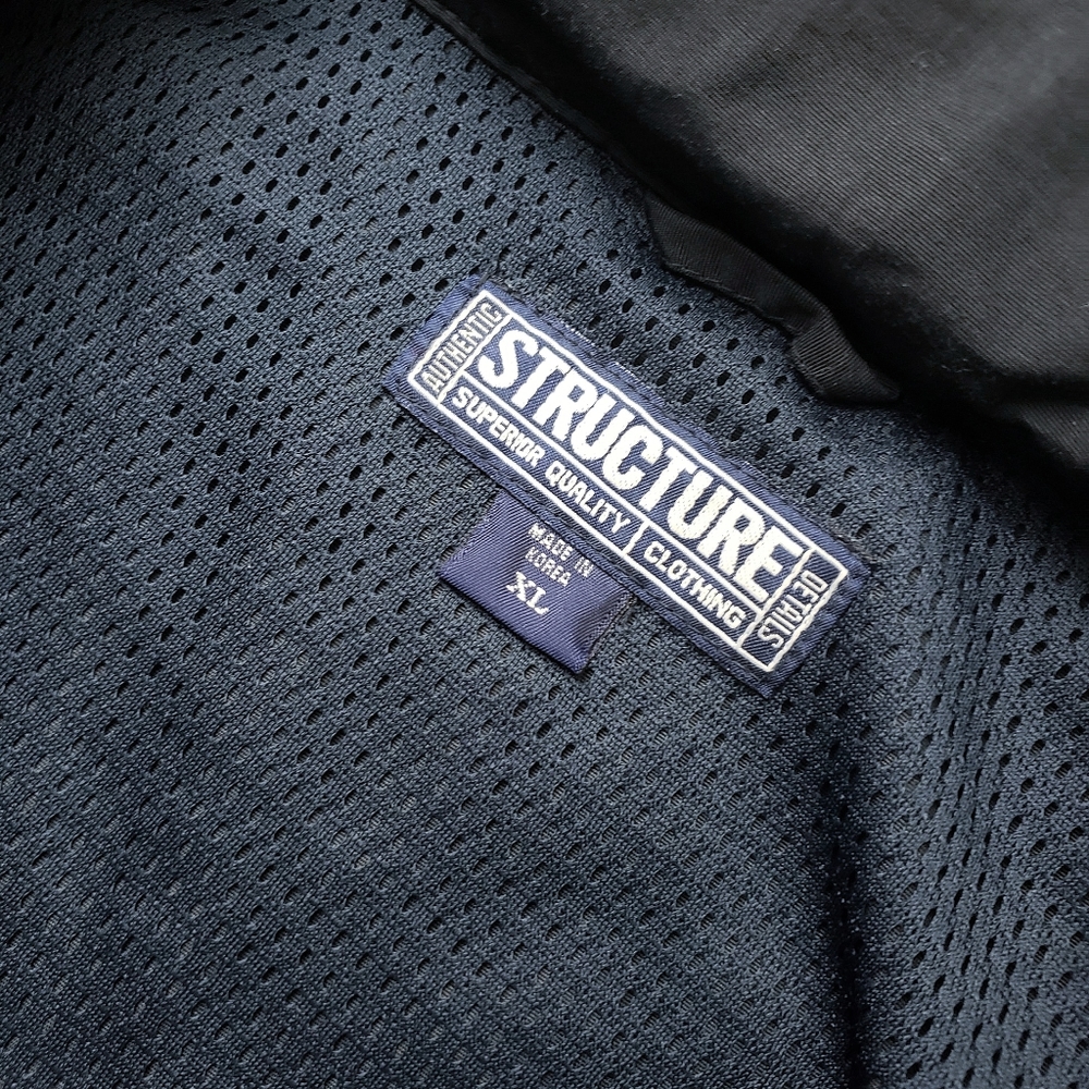 Structure Windbreaker Jacket - Dark Navy - Vintag… - image 3
